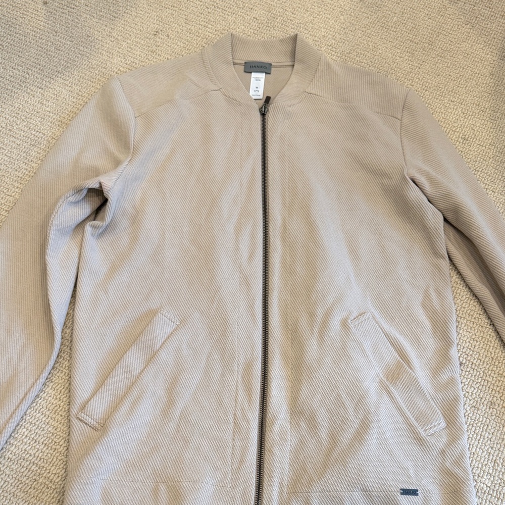 Hanro Men's Tan Zip-Up Sweater